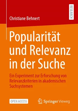 Abbildung von Behnert | Popularität und Relevanz in der Suche | 1. Auflage | 2022 | beck-shop.de