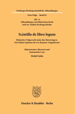 Abbildung von Liebs | Scintilla de libro legum. | 1. Auflage | 2022 | 82 | beck-shop.de