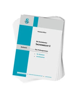 Abbildung von Hemmer / Wüst | Karteikarten Sachenrecht II | 10. Auflage | 2022 | beck-shop.de