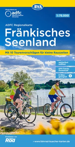 Abbildung von BVA BikeMedia GmbH / ADFC Allgemeiner Deutscher Fahrrad-Club e.V. | ADFC-Regionalkarte Fränkisches Seenland, 1:50.000, mit Tagestourenvorschlägen, reiß- und wetterfest, E-Bike-geeignet, GPS-Tracks Download | 2. Auflage | 2022 | beck-shop.de