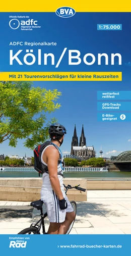 Abbildung von Allgemeiner Deutscher Fahrrad-Club e. V. (ADFC) / BVA BikeMedia GmbH | ADFC-Regionalkarte Köln/Bonn, 1:75.000, mit Tagestourenvorschlägen, reiß- und wetterfest, E-Bike-geeignet, mit Knotenpunkten, GPS-Tracks-Download | 8. Auflage | 2022 | beck-shop.de