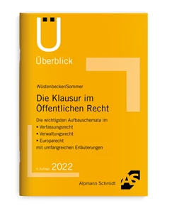 Abbildung von Wüstenbecker / Sommer | Die Klausur im Öffentlichen Recht | 4. Auflage | 2022 | beck-shop.de