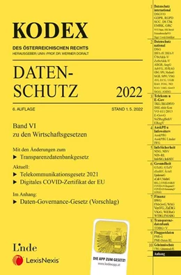 Abbildung von Pachinger / Doralt | KODEX Datenschutz 2022 | 6. Auflage | 2022 | beck-shop.de