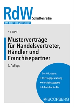 Abbildung von Niebling | Musterverträge für Handelsvertreter, Händler und Franchisepartner | 7. Auflage | 2022 | beck-shop.de