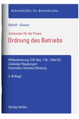 Abbildung von Althoff / Gänsler | Ordnung des Betriebs | 3. Auflage | 2023 | beck-shop.de