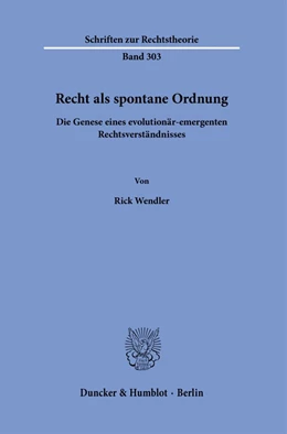 Abbildung von Wendler | Recht als spontane Ordnung. | 1. Auflage | 2022 | beck-shop.de