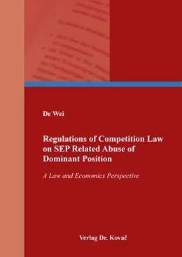 Abbildung von Wei | Regulations of Competition Law on SEP Related Abuse of Dominant Position | 1. Auflage | 2022 | 162 | beck-shop.de