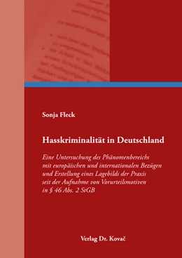 Abbildung von Fleck | Hasskriminalität in Deutschland | 1. Auflage | 2022 | 405 | beck-shop.de