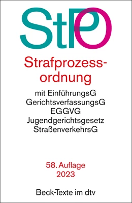 Abbildung von Strafprozessordnung: StPO | 58. Auflage | 2023 | 5011 | beck-shop.de