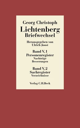 Abbildung von Lichtenberg | Lichtenberg Briefwechsel Bd. 5: Register | 1. Auflage | 2021 | beck-shop.de