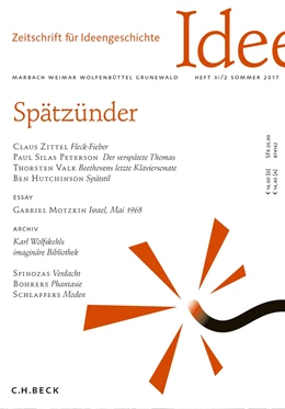 Abbildung von Ajouri / Lepper | Zeitschrift für Ideengeschichte Heft XI/2 Sommer 2017 | 1. Auflage | 2017 | beck-shop.de