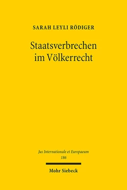 Abbildung von Rödiger | Staatsverbrechen im Völkerrecht | 1. Auflage | 2022 | 186 | beck-shop.de