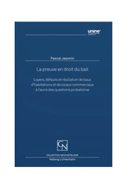 Abbildung von Jeannin | La preuve en droit du bail | | 2022 | beck-shop.de