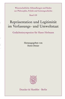 Abbildung von Dreier | Repräsentation und Legitimität im Verfassungs- und Umweltstaat. | 1. Auflage | 2022 | beck-shop.de