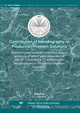 Abbildung von Kasl | Contribution of Metallography to Production Problem Solutions | 1. Auflage | 2022 | beck-shop.de