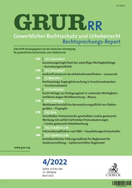 Abbildung von GRUR-RR • Gewerblicher Rechtsschutz und Urheberrecht Rechtsprechungs-Report | 18. Auflage | 2024 | beck-shop.de