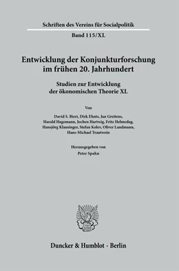 Abbildung von Spahn | Entwicklung der Konjunkturforschung im frühen 20. Jahrhundert. | 1. Auflage | 2022 | beck-shop.de