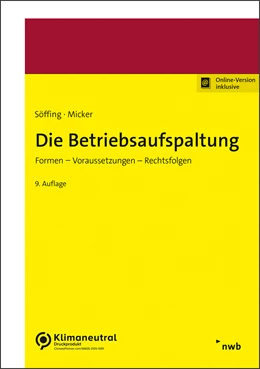 Abbildung von Söffing / Micker | Die Betriebsaufspaltung | 9. Auflage | 2023 | beck-shop.de