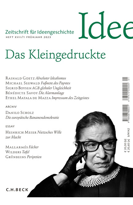 Cover: , Zeitschrift für Ideengeschichte Heft XVII/1 Frühjahr 2023