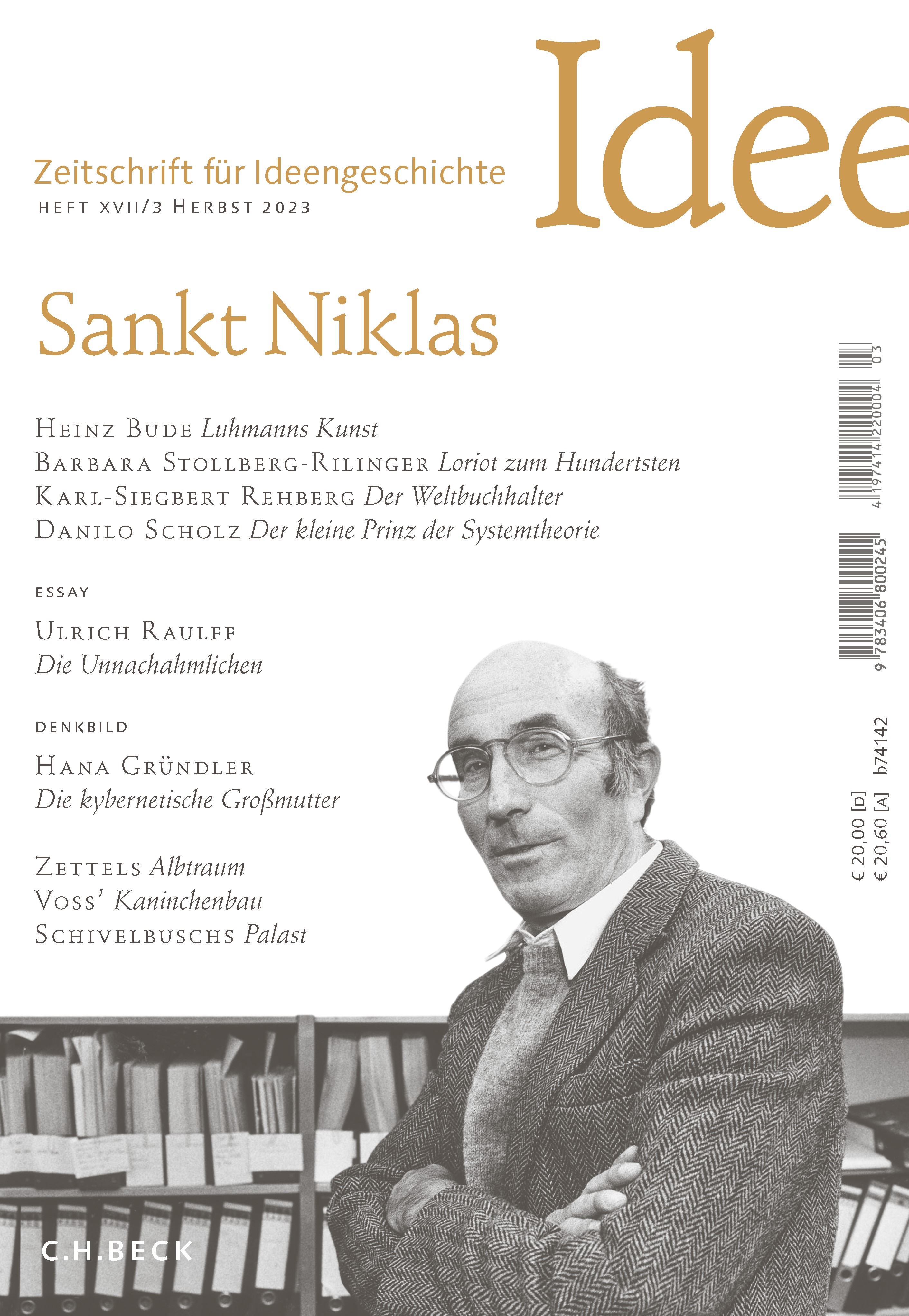 Cover:, Zeitschrift für Ideengeschichte Heft XVII/3 Herbst 2023