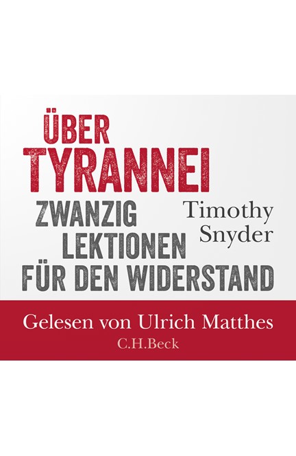 Cover: Timothy Snyder, Über Tyrannei