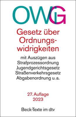 Abbildung von Gesetz über Ordnungswidrigkeiten: OWiG | 27. Auflage | 2023 | 5022 | beck-shop.de