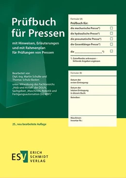 Abbildung von Schulte | Prüfbuch für Pressen | 25. Auflage | 2022 | beck-shop.de