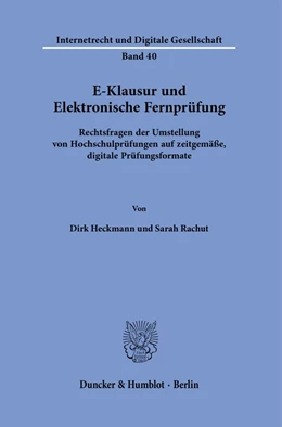Abbildung von Heckmann / Rachut | E-Klausur und Elektronische Fernprüfung. | 1. Auflage | 2022 | 40 | beck-shop.de