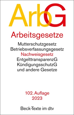 Abbildung von Arbeitsgesetze: ArbG | 102. Auflage | 2023 | 5006 | beck-shop.de