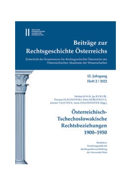 Abbildung von Olechowski | Beiträge zur Rechtsgeschichte Österreichs, 12. Jahrgang, Heft 2/2022 | 1. Auflage | 2022 | 12,2 | beck-shop.de