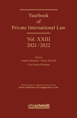 Abbildung von Bonomi / Pretelli | Yearbook of Private International Law Vol. XXIII – 2021/2022 | 1. Auflage | 2022 | beck-shop.de