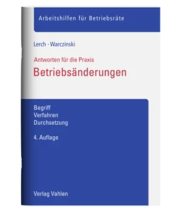 Abbildung von Lerch / Warczinski | Betriebsänderungen | 4. Auflage | 2023 | beck-shop.de