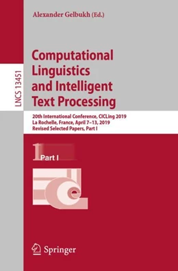 Abbildung von Gelbukh | Computational Linguistics and Intelligent Text Processing | 1. Auflage | 2023 | 13451 | beck-shop.de