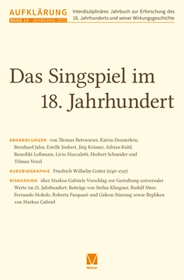 Abbildung von Mulsow / Stiening | Aufklärung 34: Das Singspiel im 18. Jahrhundert | 1. Auflage | 2022 | 34 | beck-shop.de