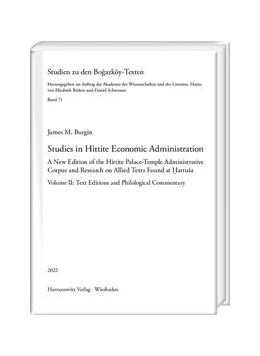 Abbildung von Burgin | Studies in Hittite Economic Administration | 1. Auflage | 2022 | 71 | beck-shop.de