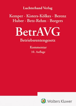 Abbildung von Kemper / Kisters-Kölkes | BetrAVG - Kommentar | 10. Auflage | 2023 | beck-shop.de