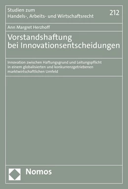 Abbildung von Herzhoff | Vorstandshaftung bei Innovationsentscheidungen | 1. Auflage | 2023 | 212 | beck-shop.de
