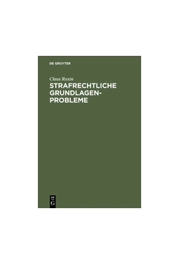 Abbildung von Roxin | Strafrechtliche Grundlagenprobleme | 1. Auflage | 1972 | beck-shop.de