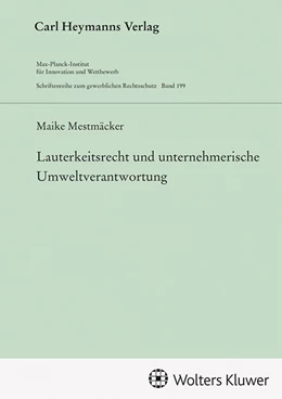 Abbildung von Mestmäcker | Lauterkeitsrecht und unternehmerische Umweltverantwortung (GWR 199) | 1. Auflage | 2023 | beck-shop.de