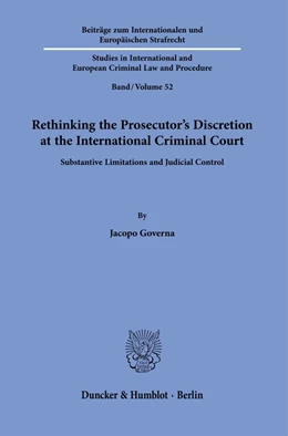 Abbildung von Governa | Rethinking the Prosecutor’s Discretion at the International Criminal Court. | 1. Auflage | 2023 | 52 | beck-shop.de