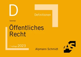 Abbildung von Sommer | Definitionen Öffentliches Recht | 7. Auflage | 2023 | beck-shop.de