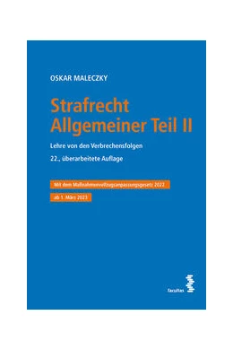 Abbildung von Maleczky | Strafrecht Allgemeiner Teil II | 22. Auflage | 2023 | beck-shop.de