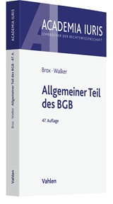 Abbildung von Brox / Walker | Allgemeiner Teil des BGB | 47. Auflage | 2023 | beck-shop.de