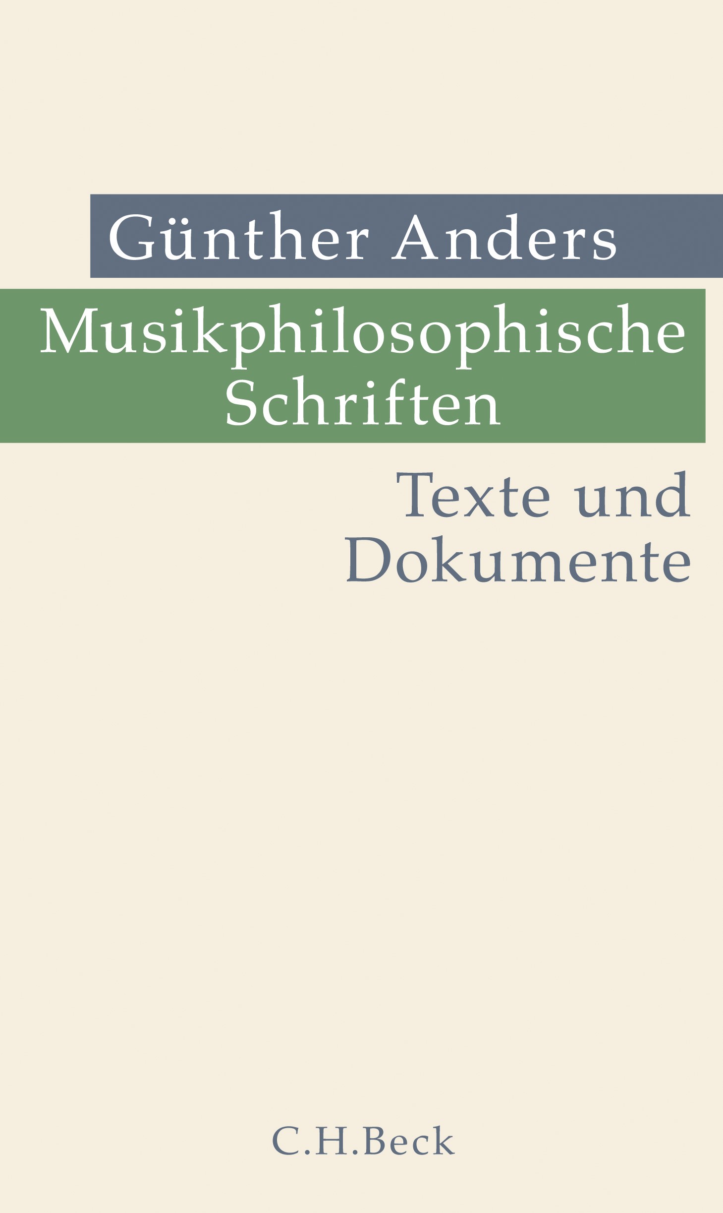 Cover: Anders, Günther, Musikphilosophische Schriften