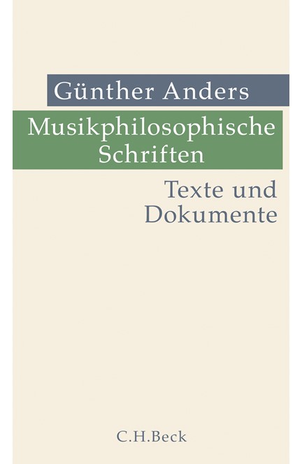 Cover: Günther Anders, Musikphilosophische Schriften
