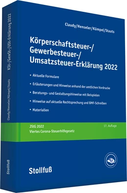 Abbildung von Claudy / Henseler | Körperschaftsteuer-, Gewerbesteuer-, Umsatzsteuer-Erklärung 2022 | 17. Auflage | 2023 | beck-shop.de