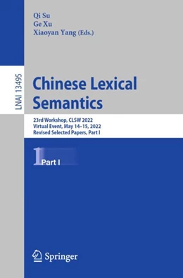 Abbildung von Su / Xu | Chinese Lexical Semantics | 1. Auflage | 2023 | 13495 | beck-shop.de