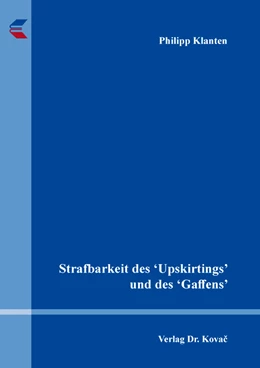 Abbildung von Klanten | Strafbarkeit des ‘Upskirtings’ und des ‘Gaffens’ | 1. Auflage | 2023 | 410 | beck-shop.de