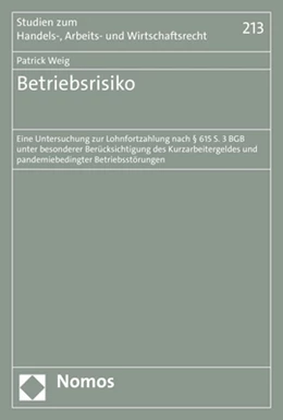 Abbildung von Weig | Betriebsrisiko | 1. Auflage | 2023 | 213 | beck-shop.de