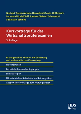 Abbildung von Tonner / Hoffmann | Kurzvorträge für das Wirtschaftsprüferexamen | 5. Auflage | 2023 | beck-shop.de